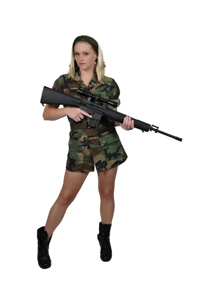 Young Woman Soldier — Stock Photo, Image