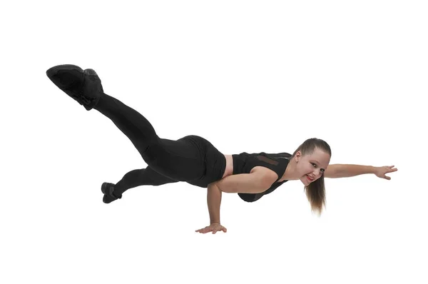 Woman Doing One Handed Pushups — Stock Photo, Image