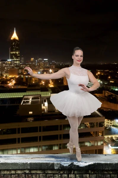 Woman ballerina with pointe shoes — Stock Photo, Image