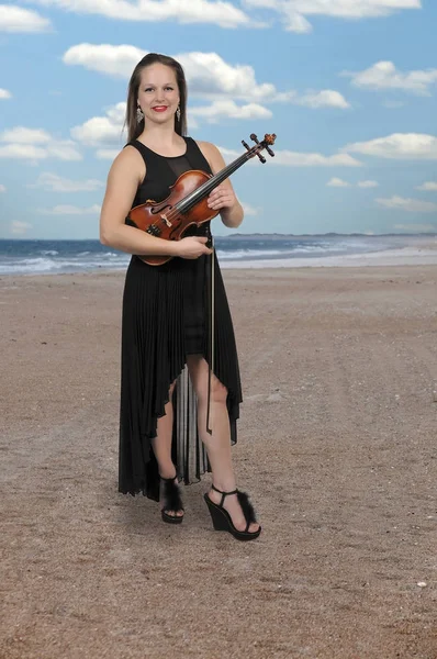 Woman Playing Violin — Stock Photo, Image