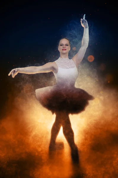 Woman ballerina with pointe shoes — Stock Photo, Image