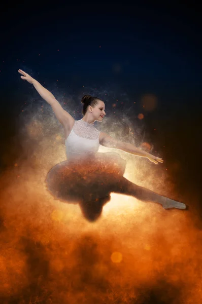 Woman ballerina with pointe shoes — Stock Photo, Image