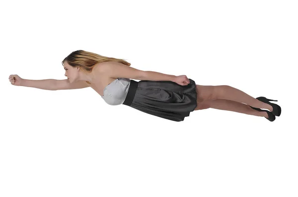 Падающая или летающая женщина — стоковое фото