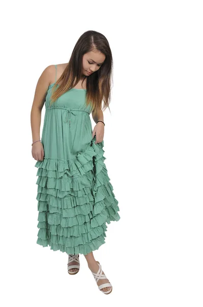 Içinde bir kadınvrouw in een jurk — Stockfoto