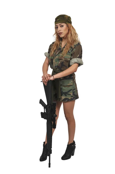 Mujer joven soldado —  Fotos de Stock