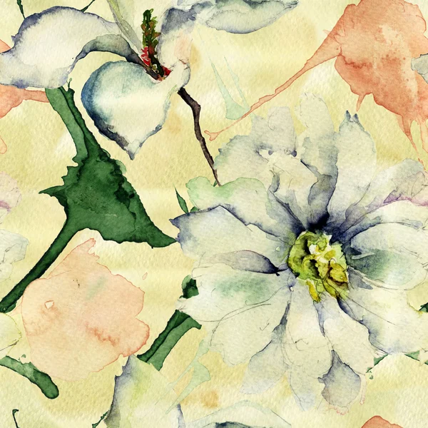 Abstracte naadloze behang met bloemen — Stockfoto