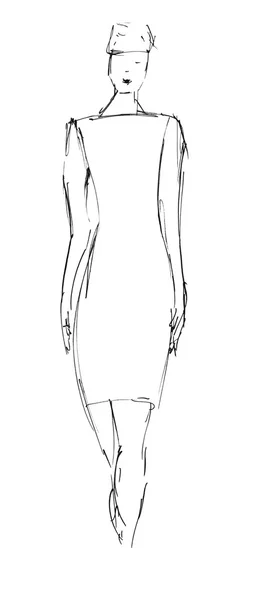 Sketch of fashion girl — Stock Photo, Image