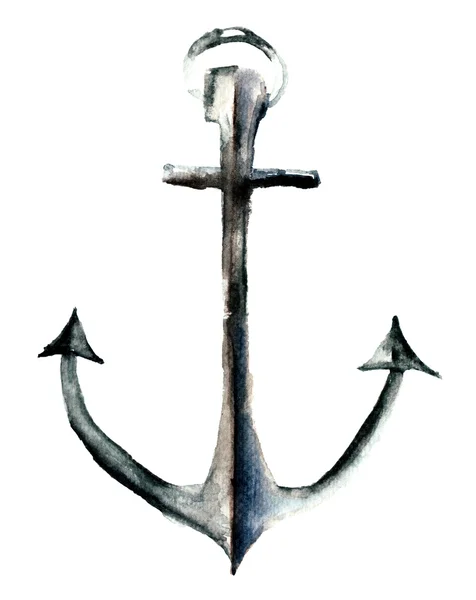 Anchor, watercolor illustration — Stock Photo, Image