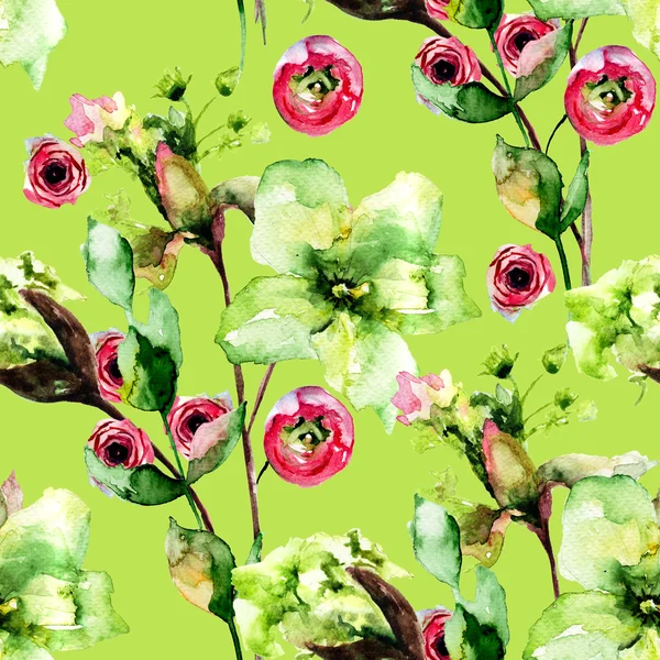 Nahtloses Muster mit Frühlingsblumen — Stockfoto