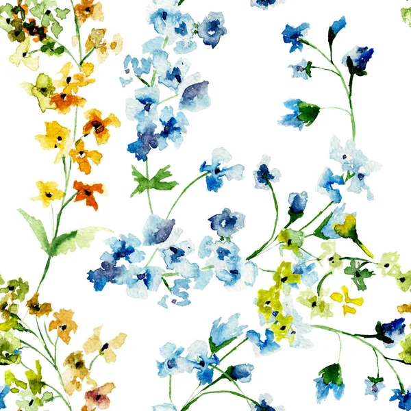 Kır çiçekleri ile Seamless Modeli — Stok fotoğraf
