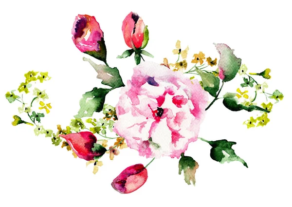 봄 꽃 수채화 그림 — 스톡 사진