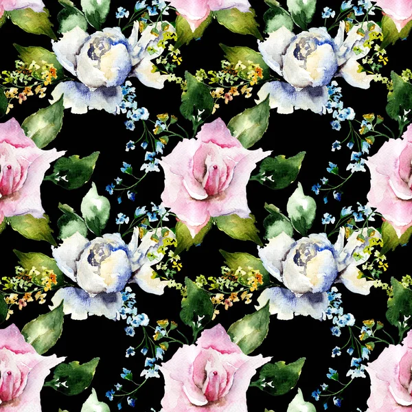 Patrón sin costuras con flores de colores —  Fotos de Stock