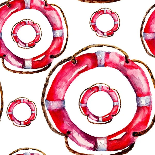 Seamless wallpaper with Life buoy — Stock Photo, Image