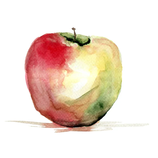 Ilustração de maçã aquarela estilizada — Fotografia de Stock