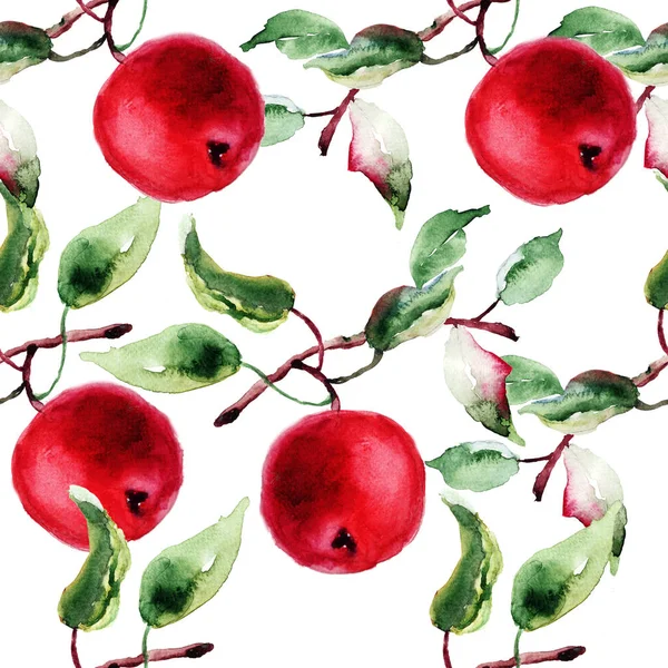 Nahtloses Muster mit Apfel — Stockfoto