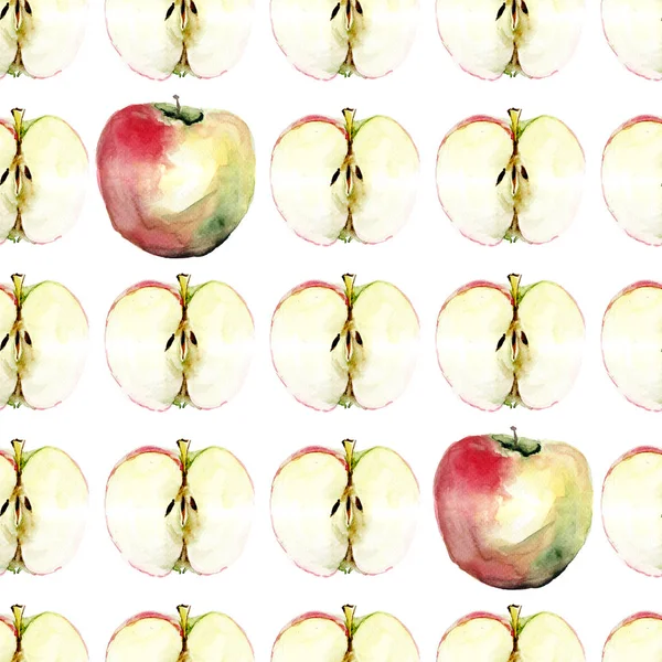 Nahtloses Muster mit Apfel — Stockfoto