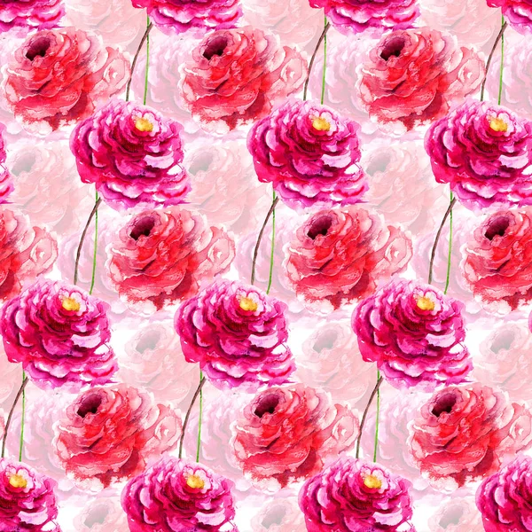 Modello senza cuciture con fiori di peonia — Foto Stock