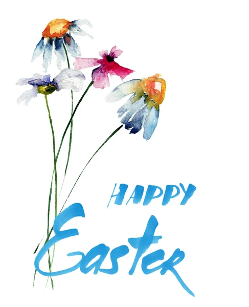 Eredeti nyári virágok címmel Boldog Húsvétot — Stock Fotó