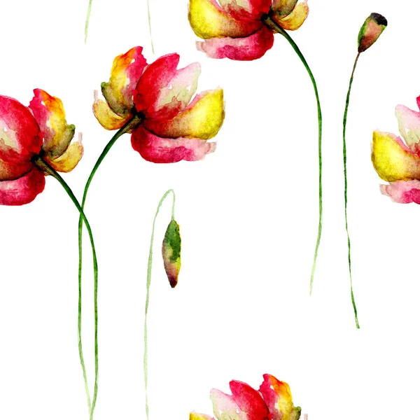 ガーバーの花でシームレスな壁紙 — ストック写真