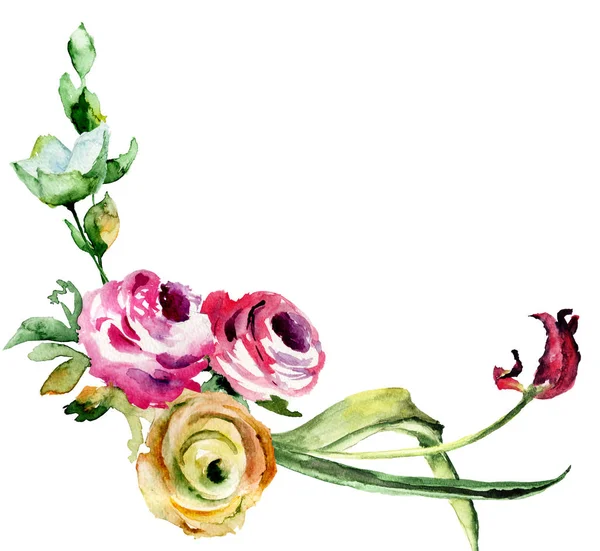 Ursprungliga blommig bakgrund med vild blomma — Stockfoto