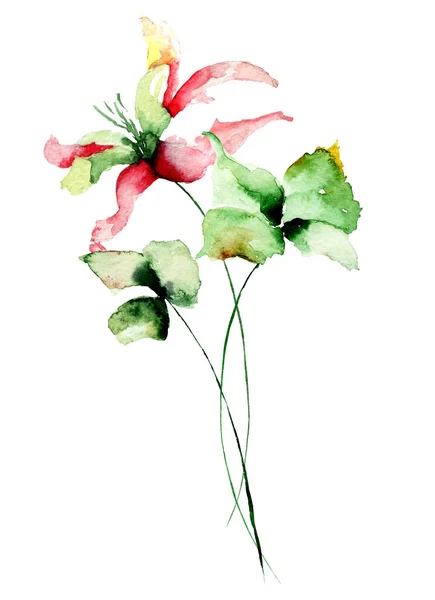 Αρχικό floral φόντο με λουλούδια — Φωτογραφία Αρχείου