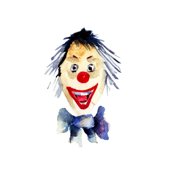 Watercolour illustration of clown — Stock Photo, Image