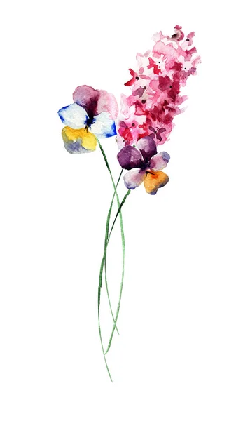 Цветочный фон с цветами — стоковое фото