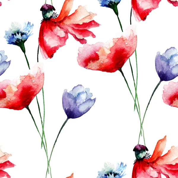 Seamless pattern with flowers — Stock Photo, Image