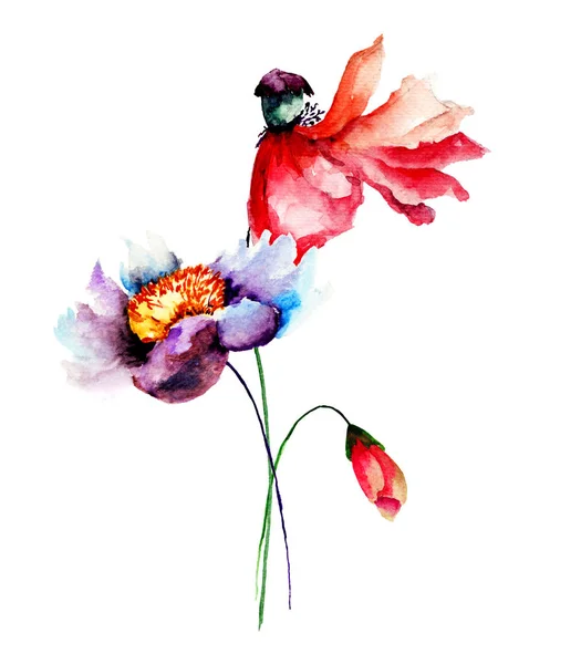 Шаблон для открытки с цветами — стоковое фото