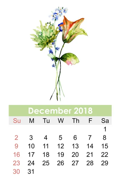 Decoratieve kalender voor 2018 — Stockfoto