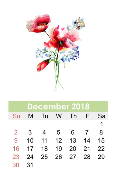 Decoratieve kalender voor 2018 — Stockfoto