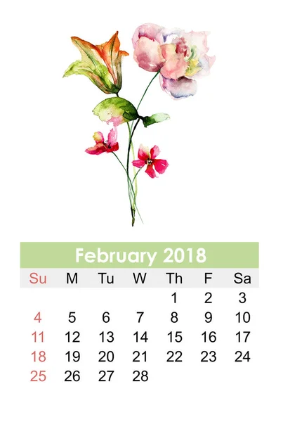 Ozdobny kalendarz do 2018 — Zdjęcie stockowe