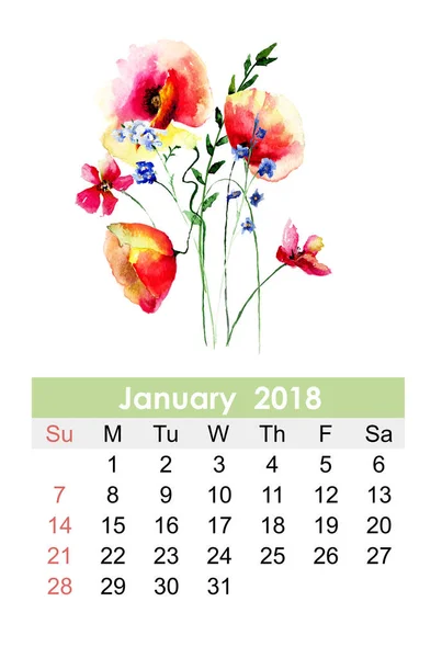 Calendario decorativo 2018 — Foto Stock