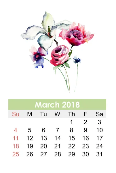 Decoratieve kalender voor 2018 — Stockfoto