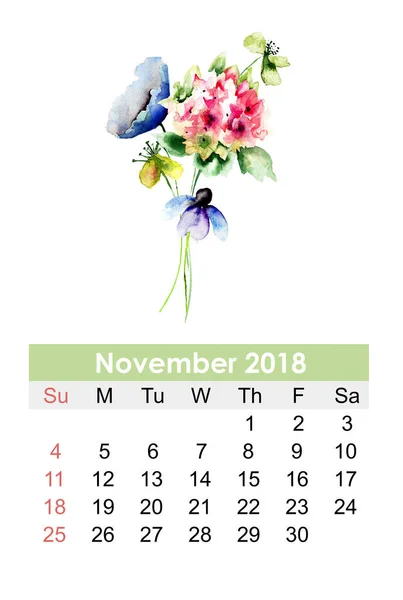 Calendário decorativo para 2018 — Fotografia de Stock