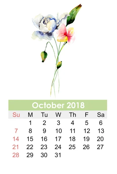 Dekorativer Kalender für 2018 — Stockfoto