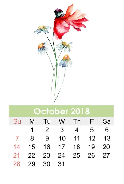 Dekorativer Kalender für 2018 — Stockfoto