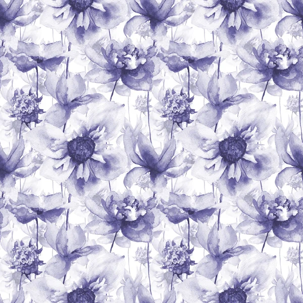 Seamless wallpaper with summer flowers — Stock Photo, Image