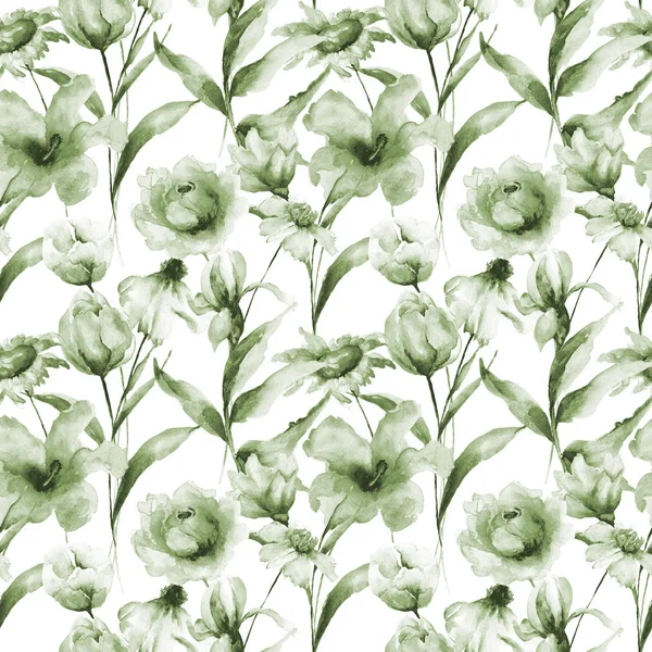 Seamless pattern with Wild flowers — Stock Photo, Image