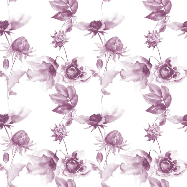 Seamless wallpaper with spring flowers — Stock Photo, Image