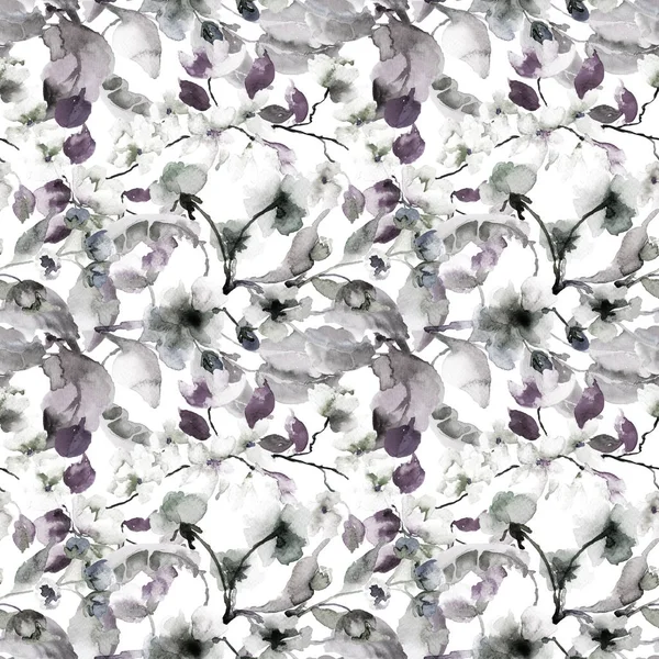 Blossoming 트리 브런치와 함께 완벽 한 패턴 — 스톡 사진