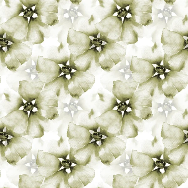 Summer Seamless Pattern Flowers Watercolor Illustration — Stock Photo, Image
