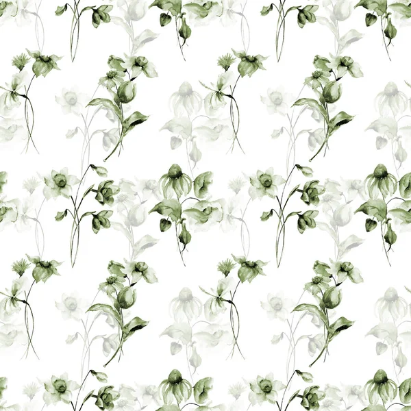 Seamless pattern with Original Summer flowers — Stock Photo, Image