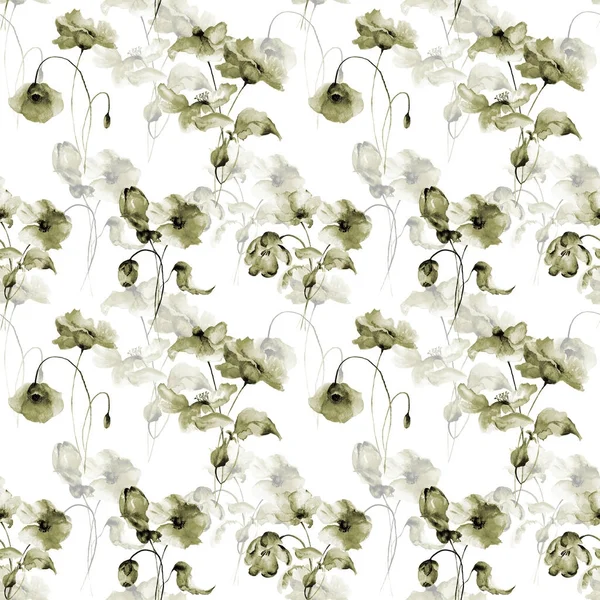 Naadloze patroon met originele bloemen — Stockfoto