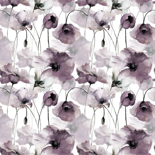 Bezszwowe tapety z kwiatami maku — Zdjęcie stockowe