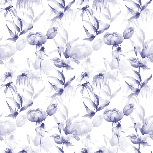 Seamless wallpaper with spring flowers — Stock Photo, Image