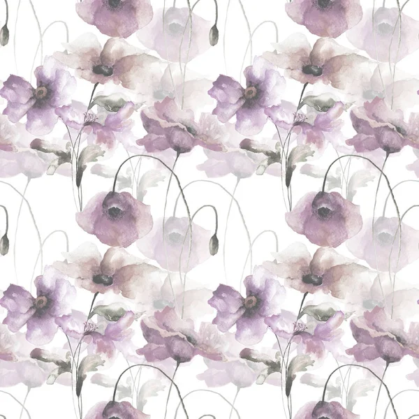 Seamless wallpaper with summer flowers