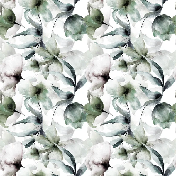 Naadloze patroon met originele bloemen — Stockfoto