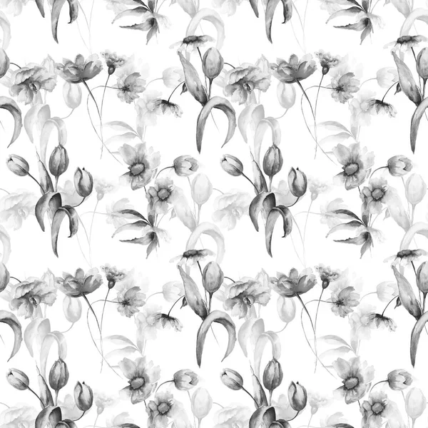 Seamless pattern with Decorative flowers — Stock Photo, Image