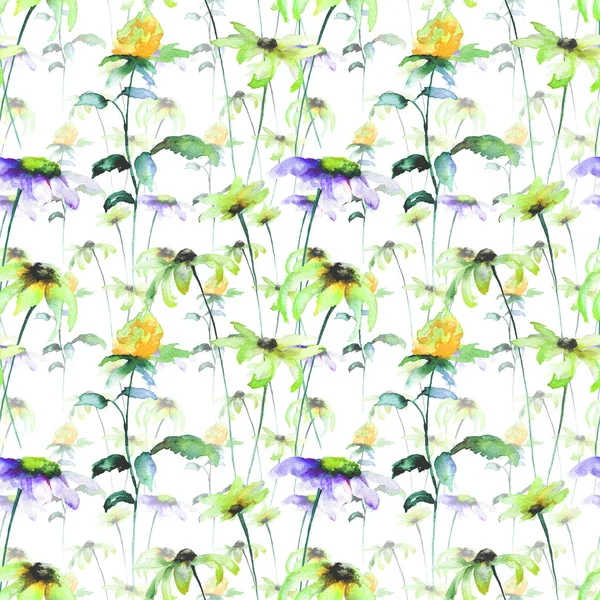 Seamless pattern with Gerbera flowers — Stock Photo, Image